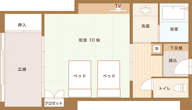 和ベッド平面図